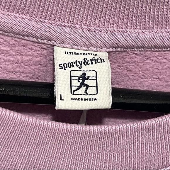 Sporty & Rich x Lily's Sweets "Tasty & Rich" Sweater (Color Lilac) Size Large - Picture 6 of 8